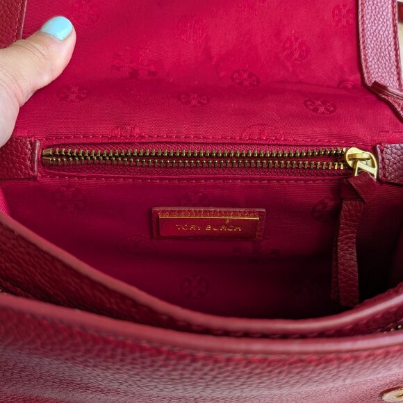 tory Burch Britten Combo Crossbody Black Pebbled Leather - Picture 3 of 5